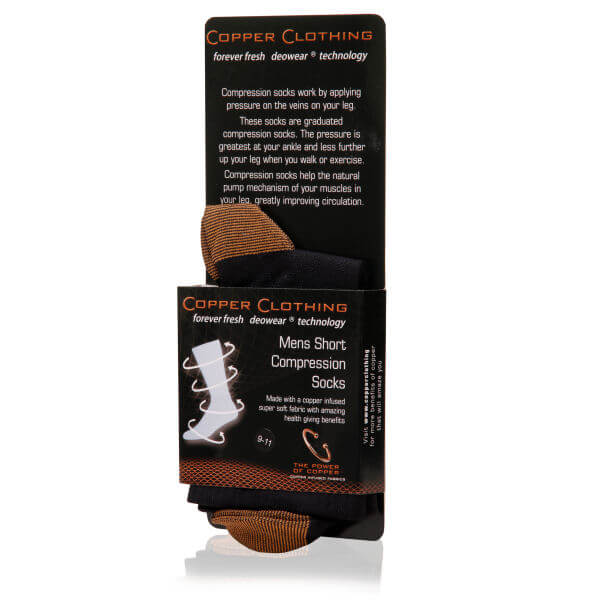 5-Pack Short Compression Copper Infused Socks