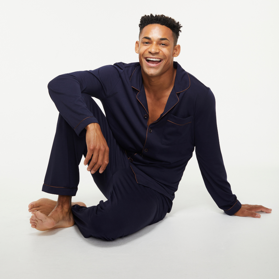 Men in cotton pyjamas infused with copper