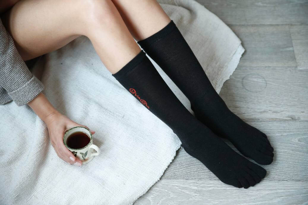 5-Pack Copper Five Toe Socks