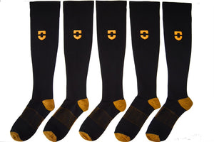 5-Pack Long Copper Compression Socks